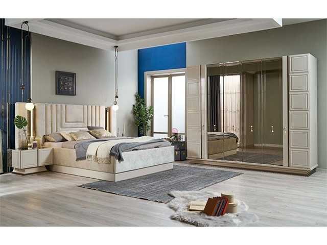 CHAMBRE A COUCHER 180X200 COMPLETE FELIX PORTES BATTANTES BEIGE
