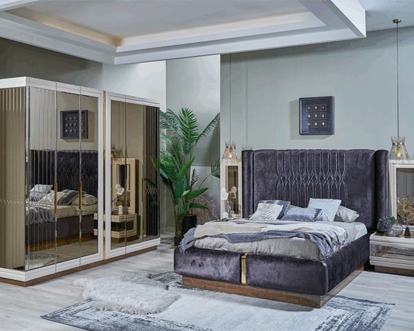 CHAMBRE A COUCHER 180X200 COMPLETE LARISSA PORTES BATTANTES