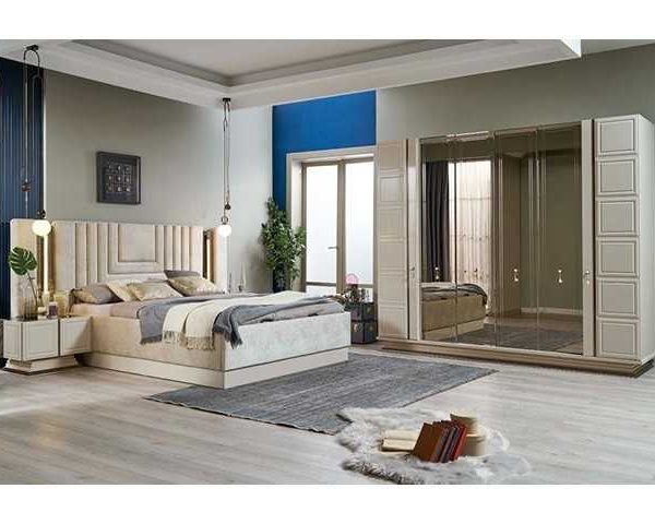 CHAMBRE A COUCHER 180X200 COMPLETE FELIX PORTES BATTANTES BEIGE