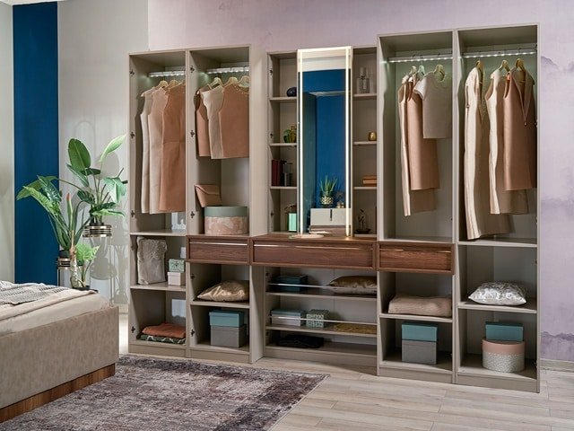 CHAMBRE A COUCHER 180X200 COMPLETE SAVANORA PORTES BATTANTES