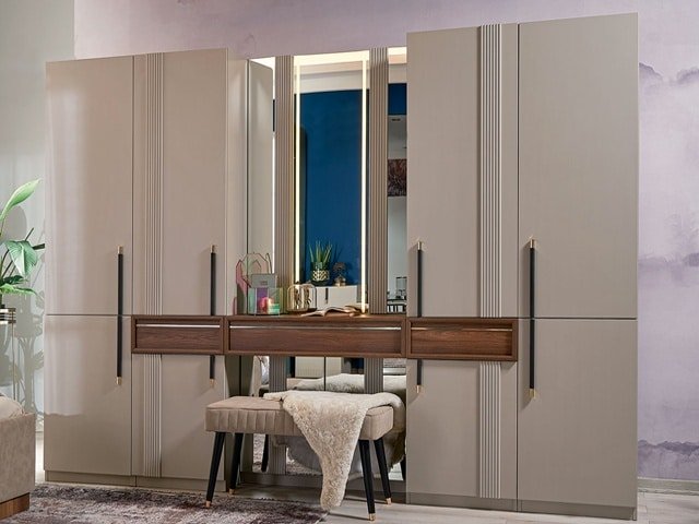 CHAMBRE A COUCHER 180X200 COMPLETE SAVANORA PORTES BATTANTES