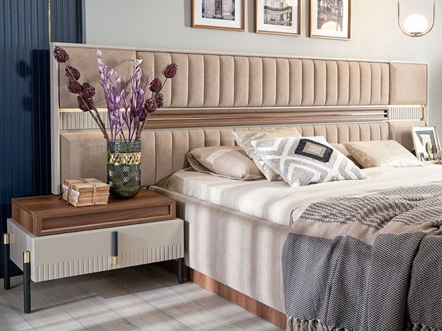 CHAMBRE A COUCHER 180X200 COMPLETE SAVANORA PORTES BATTANTES