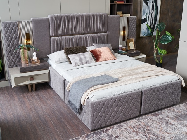 CHAMBRE A COUCHER 180X200 COMPLETE DANTE PORTES COULISSANTES