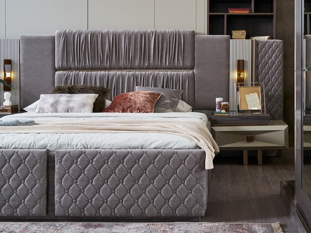 CHAMBRE A COUCHER 180X200 COMPLETE DANTE PORTES COULISSANTES