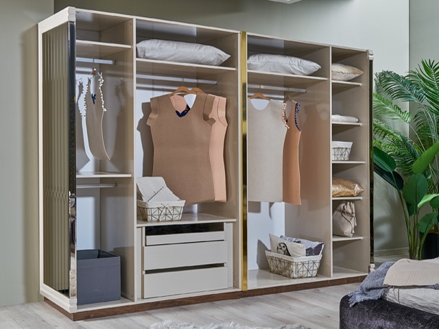 CHAMBRE A COUCHER 180X200 COMPLETE LARISSA PORTES BATTANTES