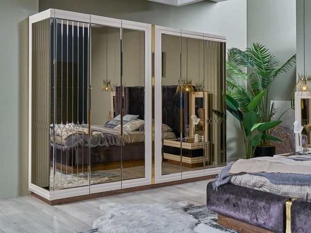 CHAMBRE A COUCHER 180X200 COMPLETE LARISSA PORTES BATTANTES