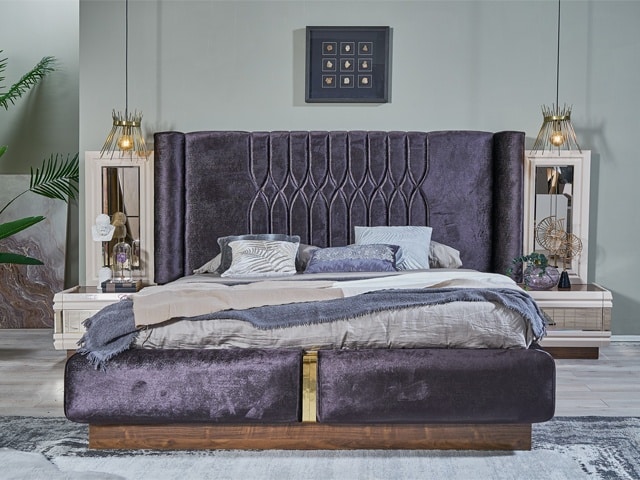 CHAMBRE A COUCHER 180X200 COMPLETE LARISSA PORTES BATTANTES