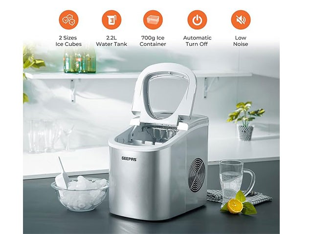 DISTRIBUTEUR DE GLACONS GEEPAS GIM63015UK SILVER