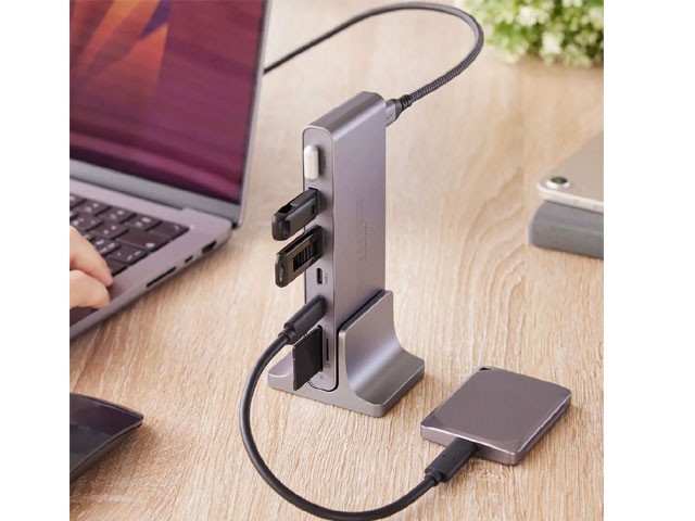 Hub USB-C 12-en-1 Pro S avec Base AAPADHUBPROSGY GRIS