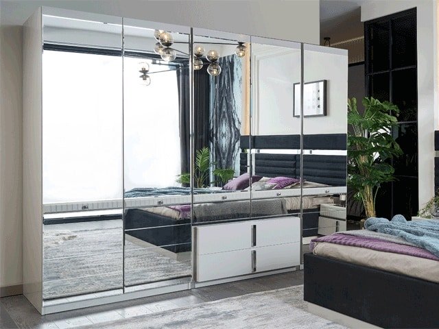 CHAMBRE A COUCHER 180X200 COMPLETE LAGOS PORTES BATTANTES