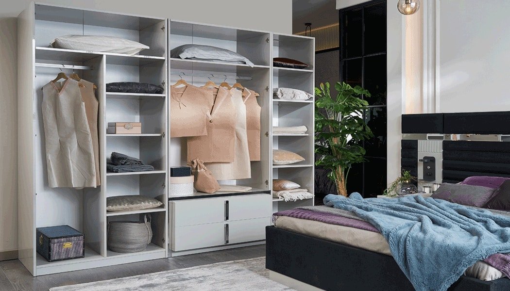 CHAMBRE A COUCHER 180X200 COMPLETE LAGOS PORTES BATTANTES