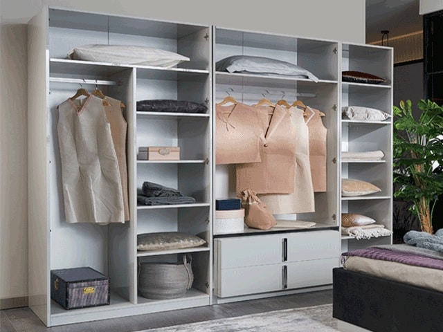 CHAMBRE A COUCHER 180X200 COMPLETE LAGOS PORTES BATTANTES