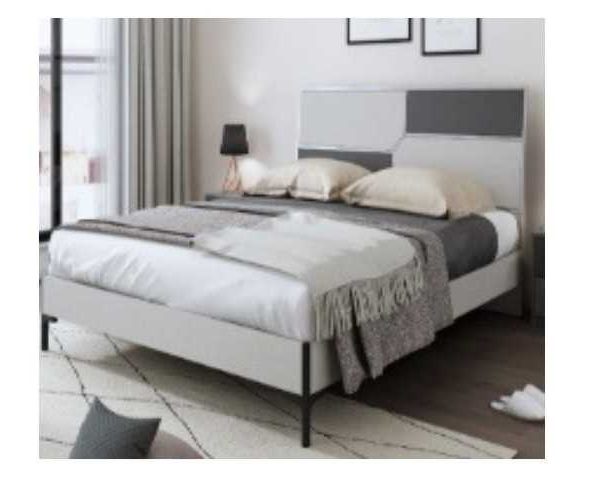 CHAMBRE A COUCHER ENFANT 120X200 A812-2 3 PORTES BATTANTES GRIS/BEIGE