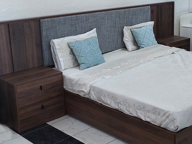 CHAMBRE A COUCHER 180X200 REF 0112 SANS ARMOIRE DARK WALNU 3106