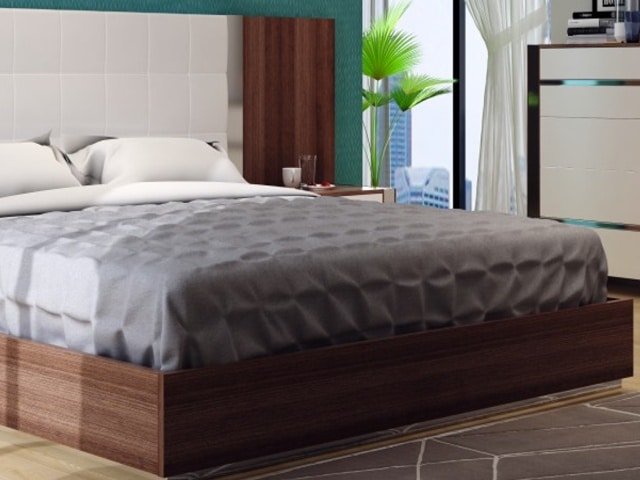 CHAMBRE A COUCHER 180X200 COMPLETE REF 0127 6 PORTES MARRON BLANC