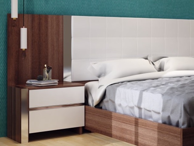 CHAMBRE A COUCHER 180X200 COMPLETE REF 0127 6 PORTES MARRON BLANC