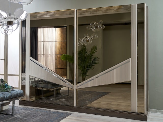 CHAMBRE A COUCHER 180X200 COMPLETE VALENTINA PORTES COULISSANTES