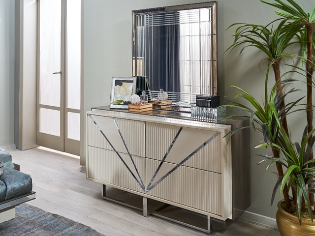 CHAMBRE A COUCHER 180X200 COMPLETE VALENTINA PORTES COULISSANTES