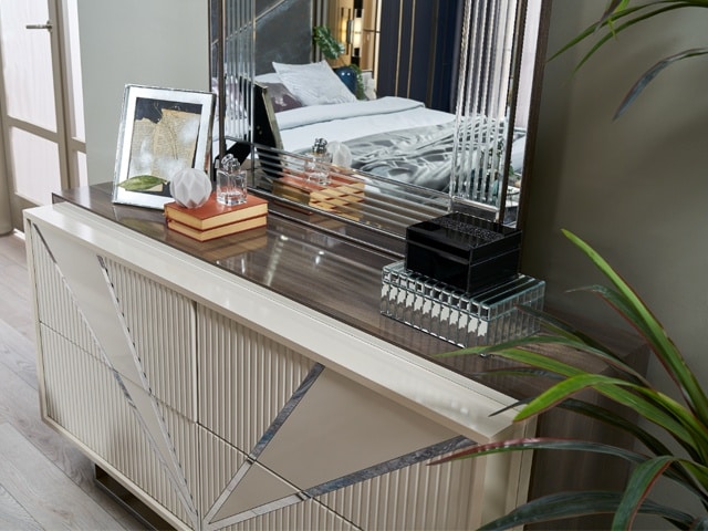 CHAMBRE A COUCHER 180X200 COMPLETE VALENTINA PORTES COULISSANTES