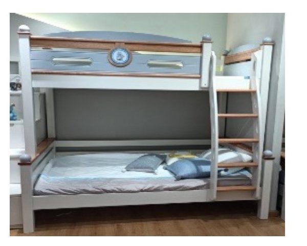 CHAMBRE A COUCHER ENFANT 120X190 722/720 SUPERPOSEE BLANC/GRIS/MARRON