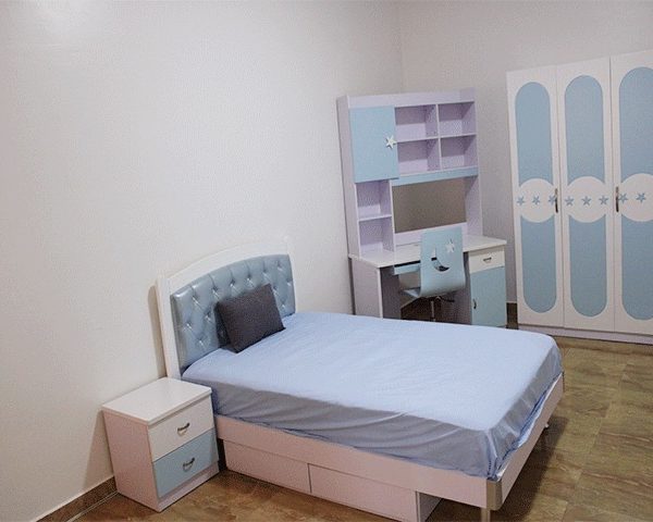 CHAMBRE A COUCHER ENFANT COMPLETE 120X190 REF 851 BLEU CLAIR/BLANCHE