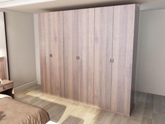 CHAMBRE A COUCHER 180X200 REF 0112 PORTES BATTANTES DARK WALNU 3106