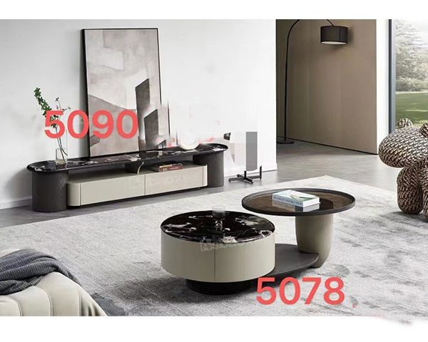 TABLE TELEVISEUR REF 5090+TABLE BASSE REF 5078 MARRON/BEIGE