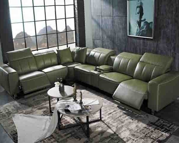 SALON CUIR 6 PLACES ANGLE FM306 ARIEL CLR GRIS FONCE SX-09