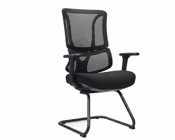 CHAISE VISITEUR EN CUIR 697CB NOIRE
