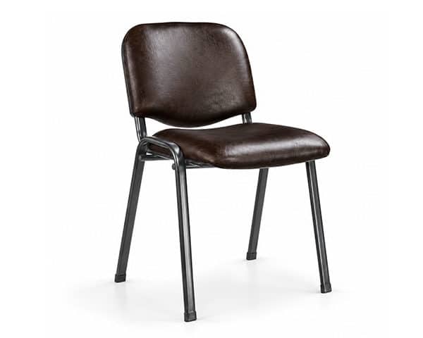 CHAISE VISITEUR PU M9-1 MARRON SANS ACCOUDOIR