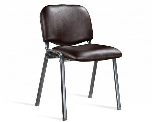 CHAISE VISITEUR PU M9-1 MARRON SANS ACCOUDOIR