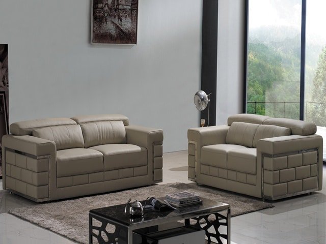 SALON CUIR 6 PLACES FM212 CARMEN CLR GRIS FONCE SX-09