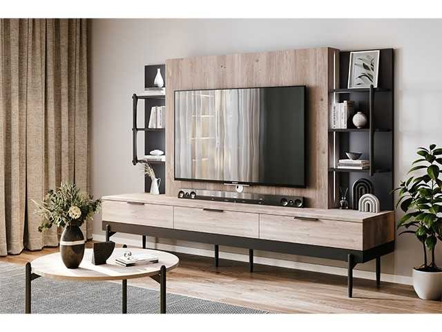 PACK ROSETT BUFFET+MEUBL TV+TABLE BASSE+TABLE COIN+TABL A MANGER 6 PL