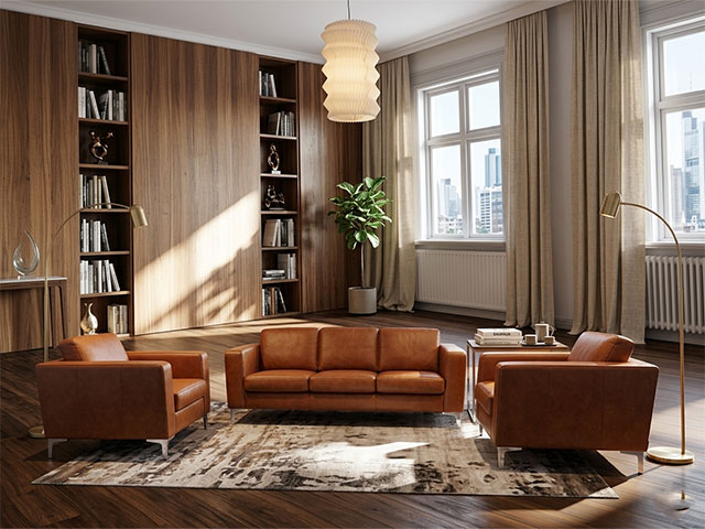 SALON DE BUREAU 5 PLCS PU MO-S0928 CLR MARRON 270-10 910-1910