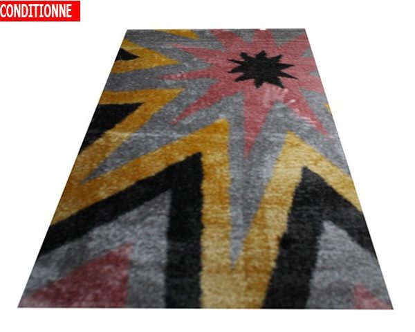 MOQUETTE MM DE LUXE ML 160X230 P 385A YELLOW/ANTHRACITE RECOND