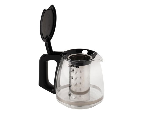 BOUILLOIRE ELECTRIQUE EN VERRE 1.7L GEEPAS INOX+THETHIERE 1L GTM38045