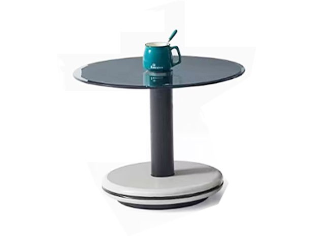 TABLE DE COIN AVEC VERRE 2412# 500X400 COULEUR GRIS NOIR