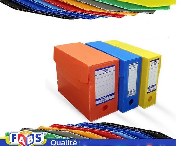 BOITE ARCHIVE EN PLASTIQUE DOS 100 FABS COULEURS ASSORTIES