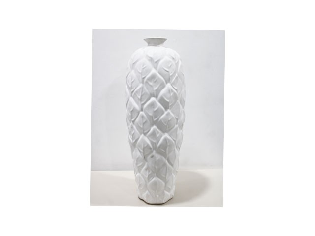VASE DE DECORATION REF CV32-1 21.1X21.1X60 COULEUR BLANC