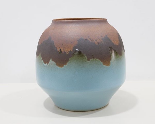VASE DE DECORATION REF Z188 H20X22 COULEUR BLEU MARRON PM