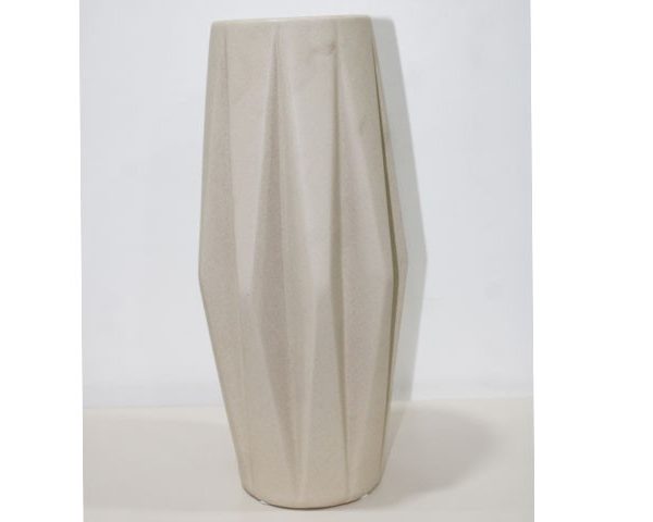 VASE DE DECORATION REF CF89-2 13X13X30 COULEUR BEIGE