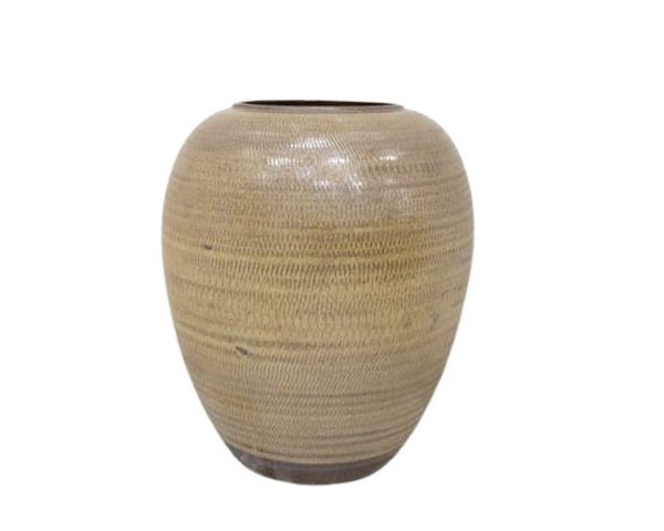 VASE DE DECORATION REF 7087 40X40X60 COULEUR MARRON TABAC PM