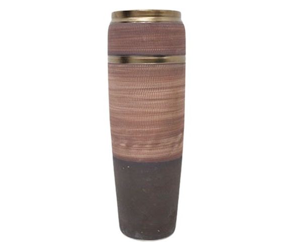 VASE DE DECORATION REF 029-1 30X30XH78 NOIRE SAUMON DORE GM