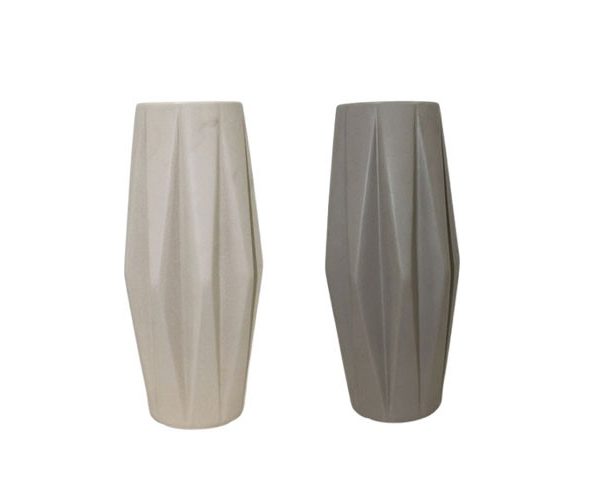 VASE DE DECORATION SET 2 PCS REF CF89-1 CF89-2 18X18X40.5 BEIGE