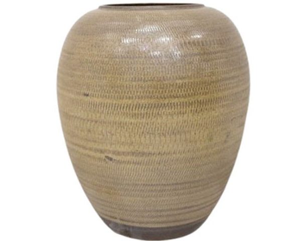 VASE DE DECORATION REF 7087 40X40X120 COULEUR MARRON TABAC GM