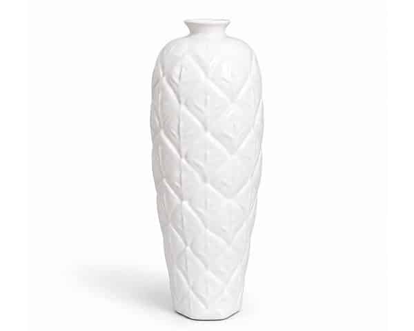 VASE DE DECORATION REF CV32-1 21.1X21.1X60 COULEUR BLANC