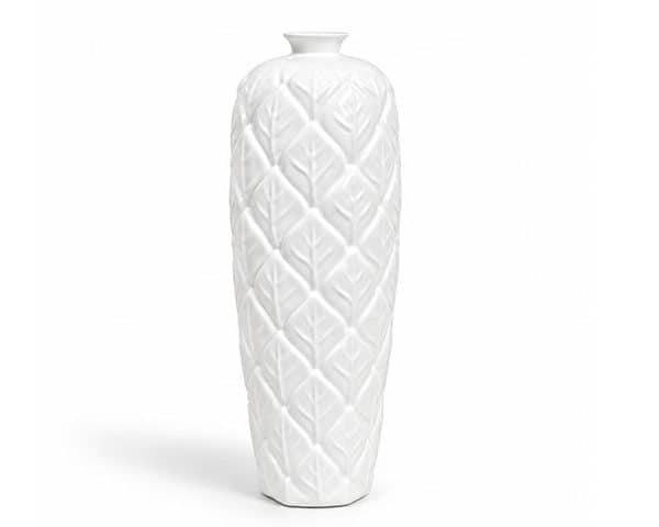 VASE DE DECORATION REF CV32-2 18X18X50 COULEUR BLANC