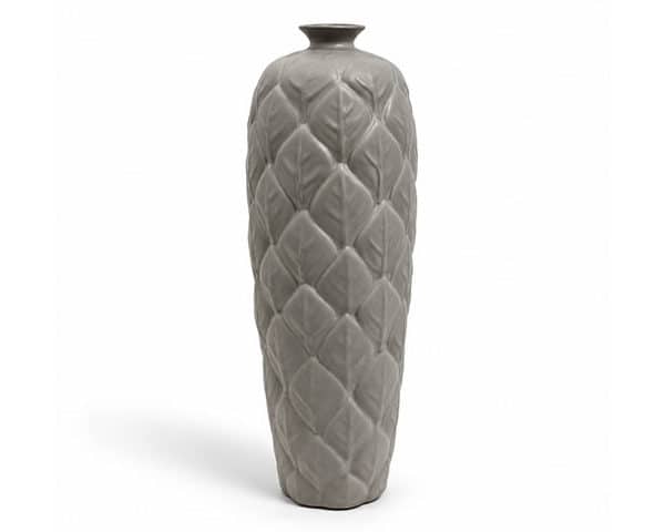VASE DE DECORATION REF CV32-2 18X18X50 COULEUR GRIS