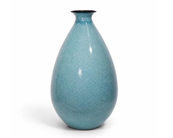 VASE DE DECORATION REF S061-2 23X23X68 COULEUR BLEU