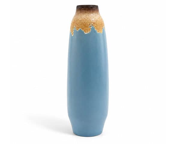 VASE DE DECORATION REF Z188 H40X15 COULEUR BLEU MARRON GM